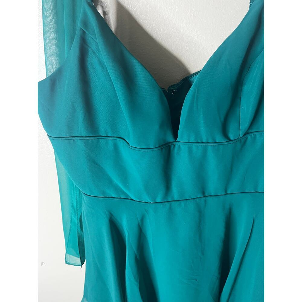 NWT Lucci Lu  A-line V Neck Mini Homecoming  Dress | Hunter Green -Size 18 - Picture 6 of 8
